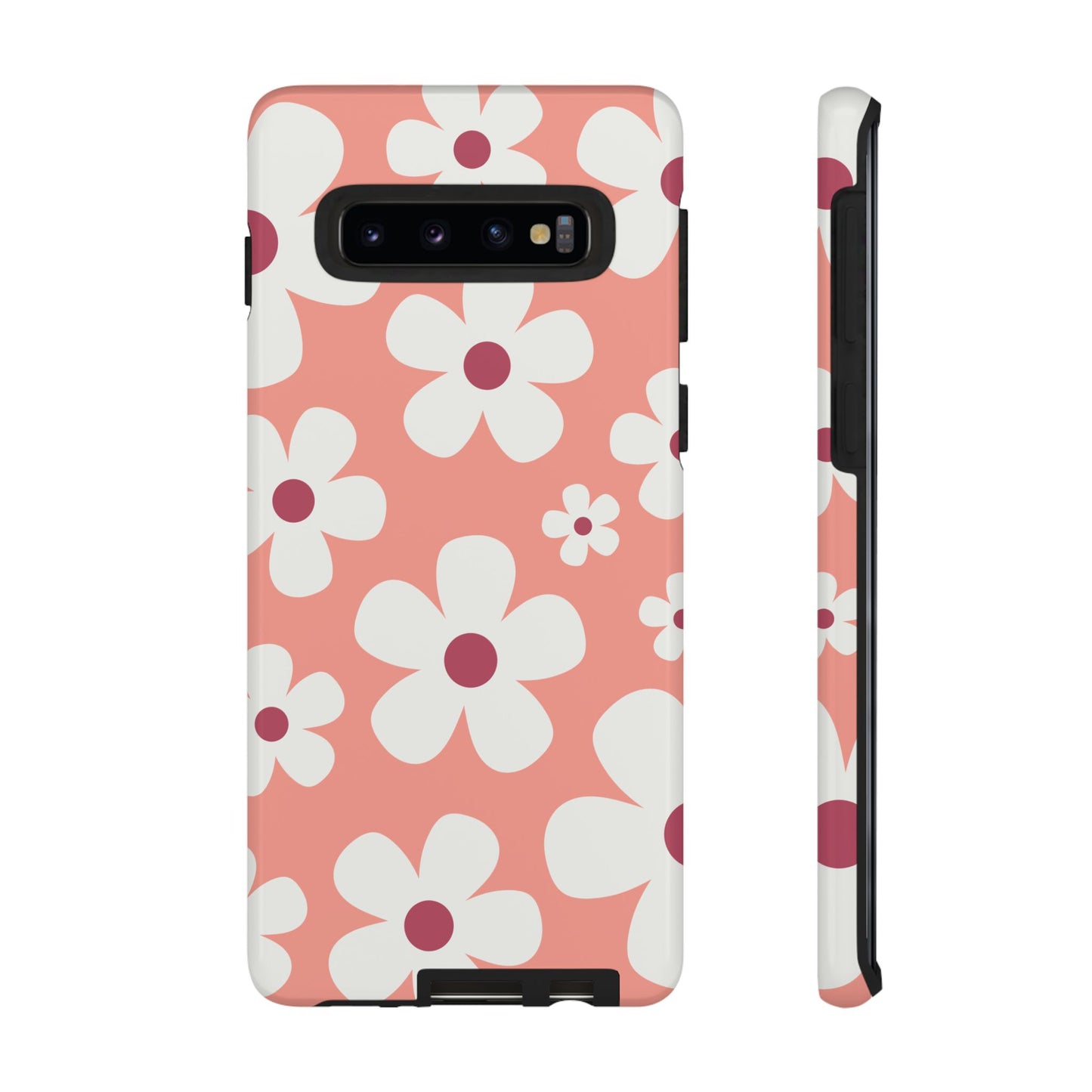 Samsung Galaxy S10 / Glossy Phone Case - Cute Pink Daisy Pattern #2 Phone Case