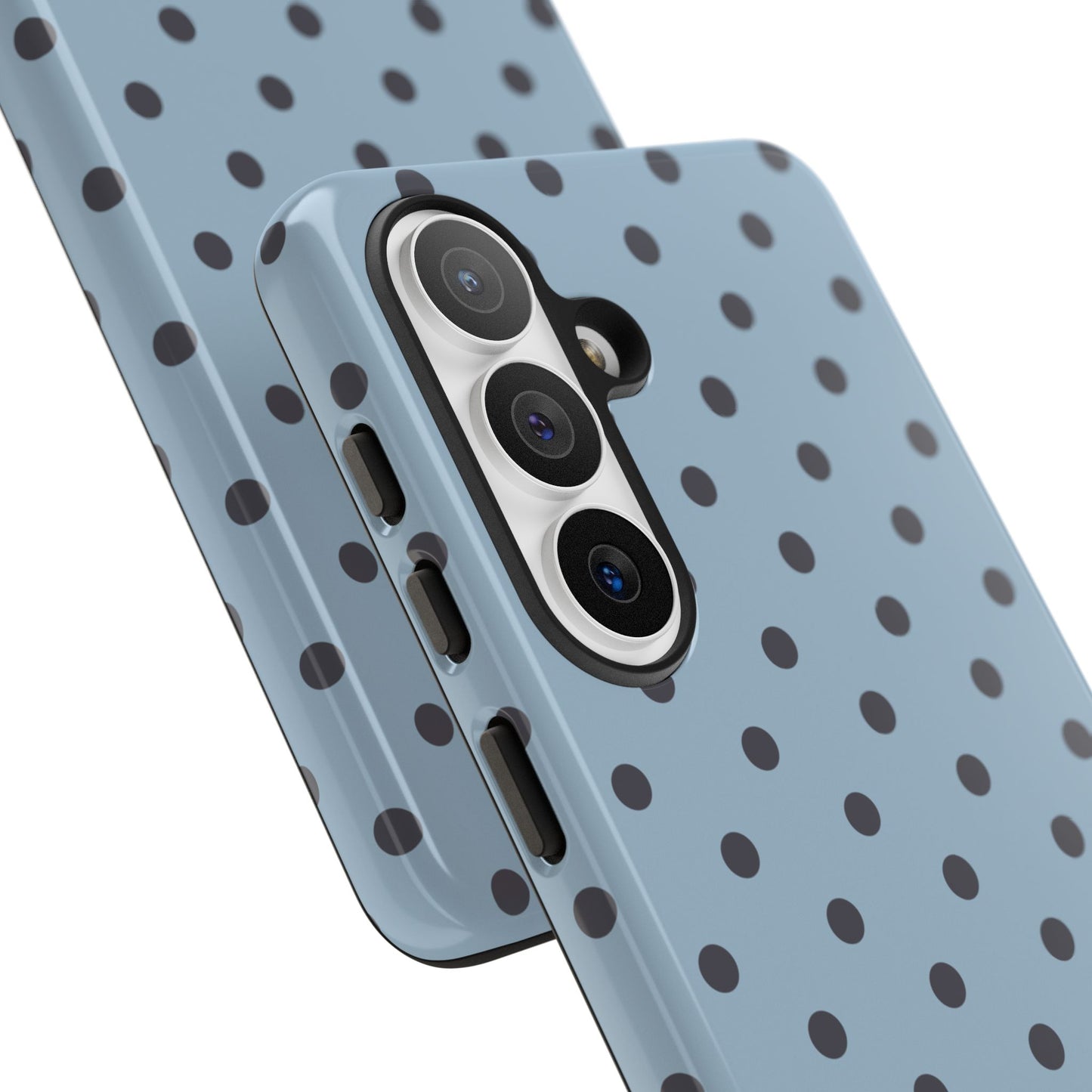 Light Blue with Dark Blue Dot Pattern Phone Case