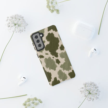 Stylish Olive Green Cow Print Phone Case