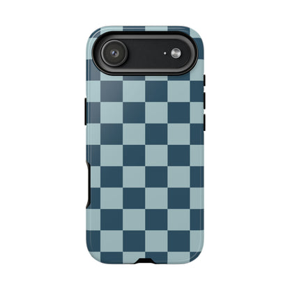 Blue Checked Pattern Phone Case - Blue Phone Case - iPhone 17 Air / Glossy