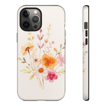iPhone 12 Pro Max / Glossy Phone Case - Boho Chic Watercolour Flower Pattern Phone Case