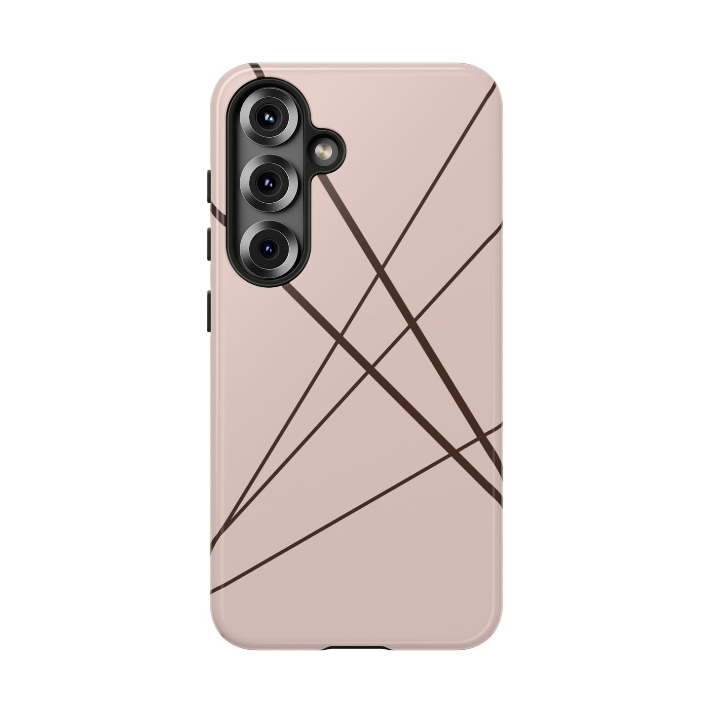 Abstract Pink with Brown Lines Phone Case - Pink Phone Case - Samsung Galaxy S25 / Glossy