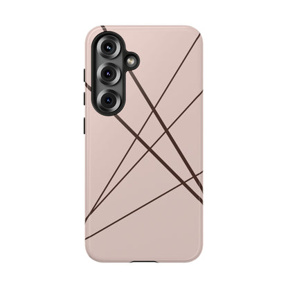 Abstract Pink with Brown Lines Phone Case - Pink Phone Case - Samsung Galaxy S25 / Glossy