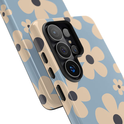 Cute Light Blue & Cream Daisy Pattern Phone Case - Blue Phone Case