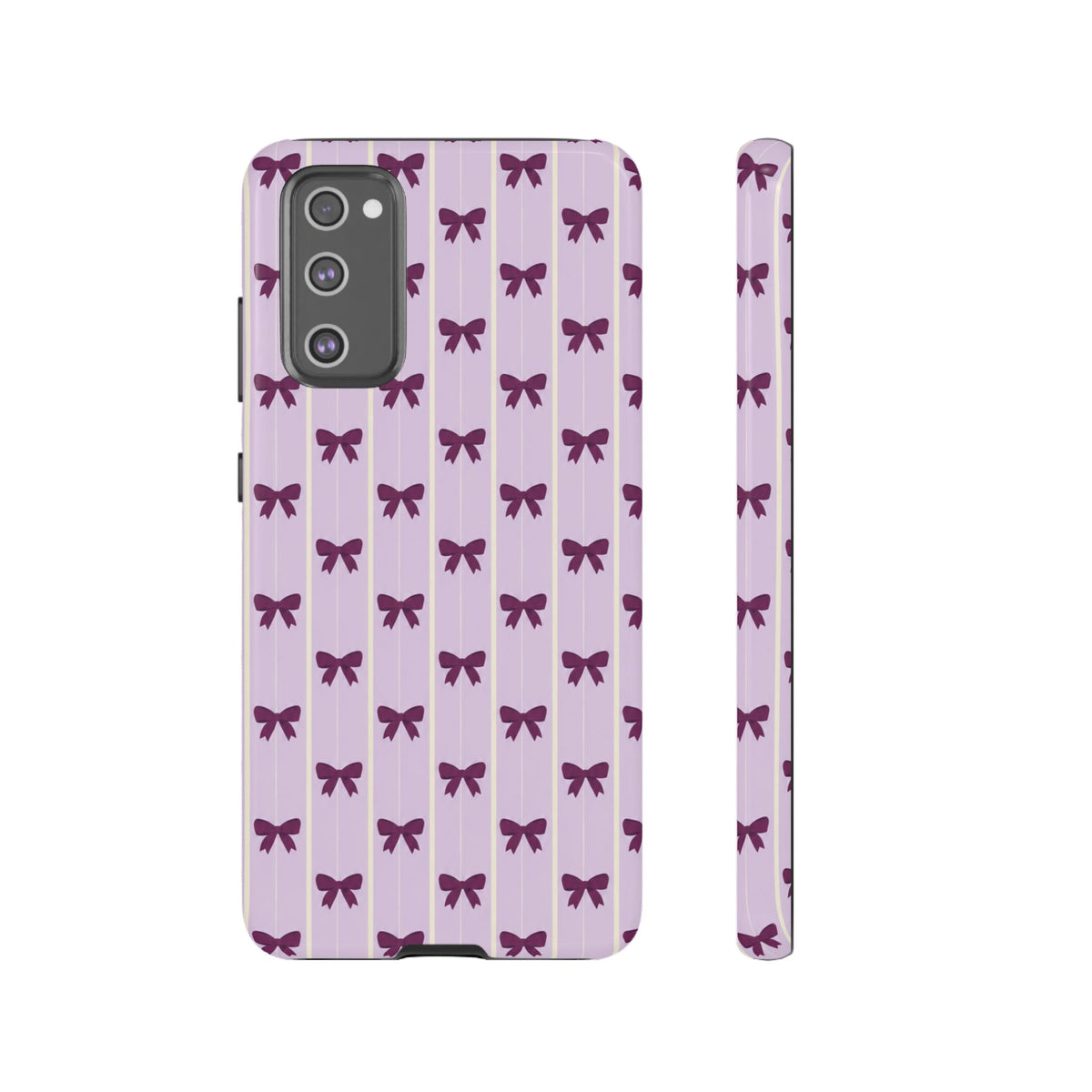 Retro Plum Purple Bow Pattern Phone Case