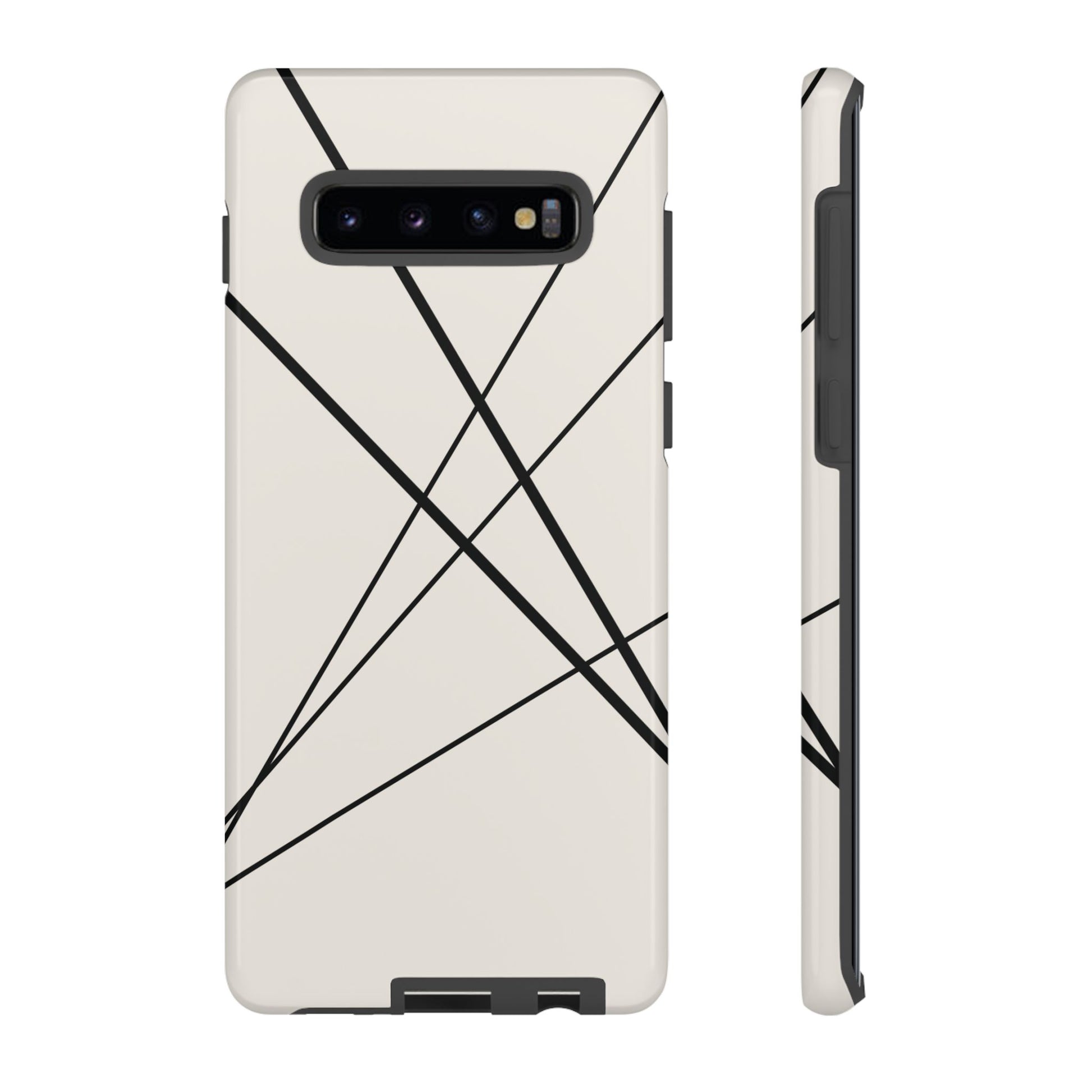 Phone Case - Abstract White with Black Lines Phone Case
