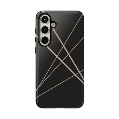 Samsung Galaxy S24 Plus / Glossy Phone Case - Abstract Black with Grey Lines Phone Case