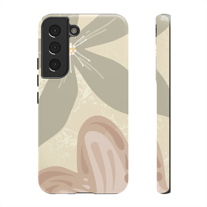 Hibiscus Heart Pattern Phone Case - Beige Phone Case - Samsung Galaxy S22 / Glossy