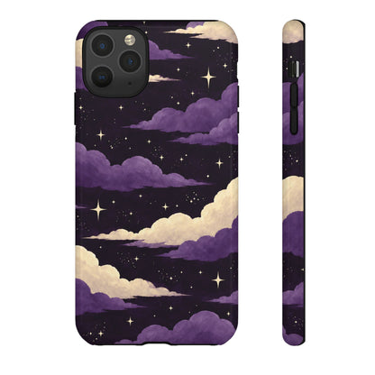 Illustrated Purple Clouds & Stars Phone Case