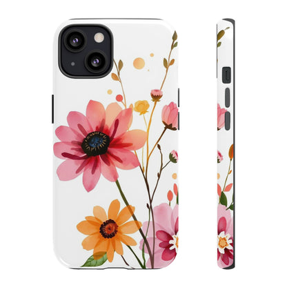 iPhone 13 / Glossy Phone Case - Watercolour Style Simple Wildflower Design Phone Case