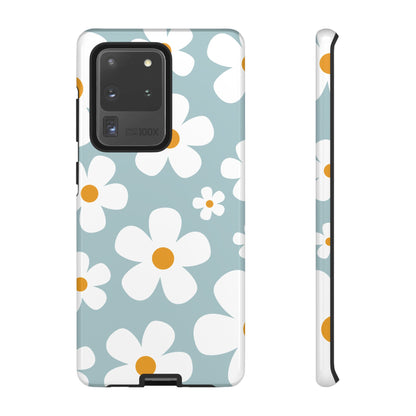 Cute Blue Daisy Pattern Phone Case - Blue Phone Case - Samsung Galaxy S20 Ultra / Glossy
