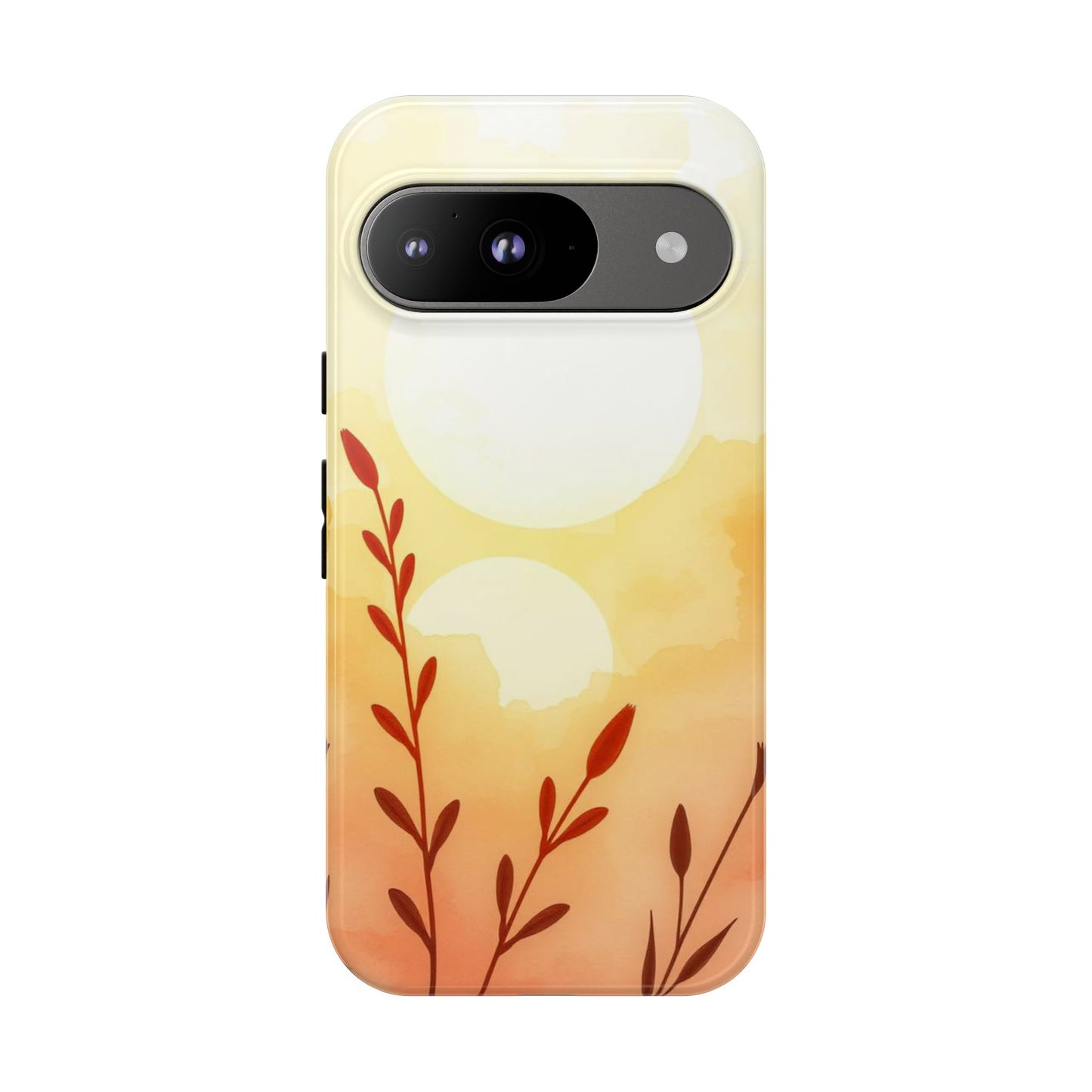 Google Pixel 9 / Glossy Phone Case - Watercolour Wildflower & Sun Design Phone Case