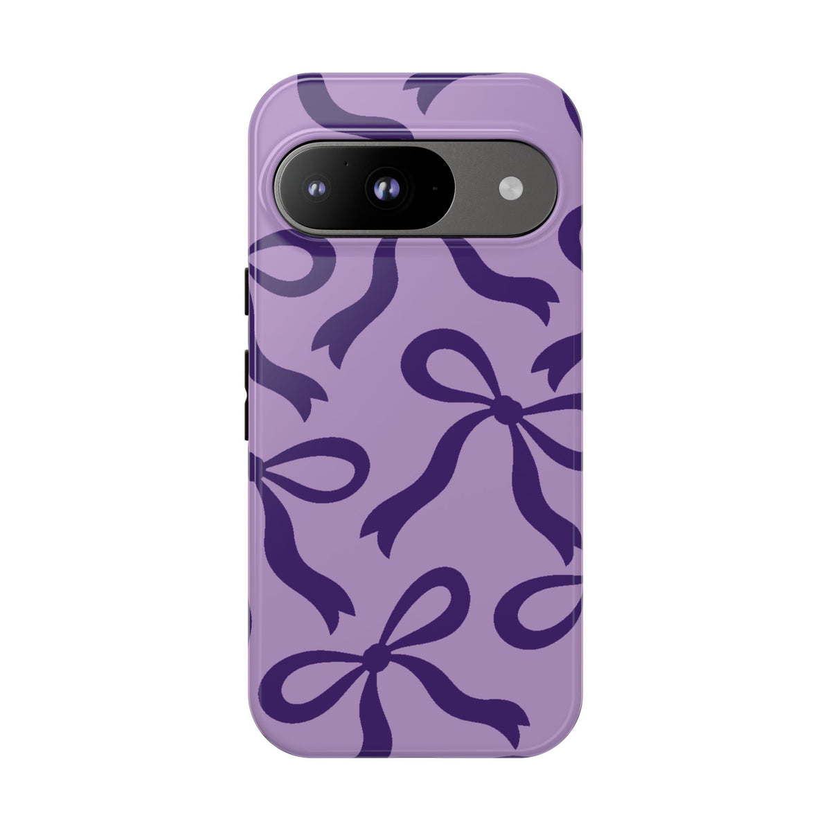 Bold Lilac and Deep Purple Bow Pattern Phone Case - Purple Phone Case - Google Pixel 9 / Glossy