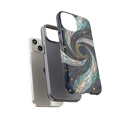 Elegant Navy & Teal Celestial Swirl Phone Case