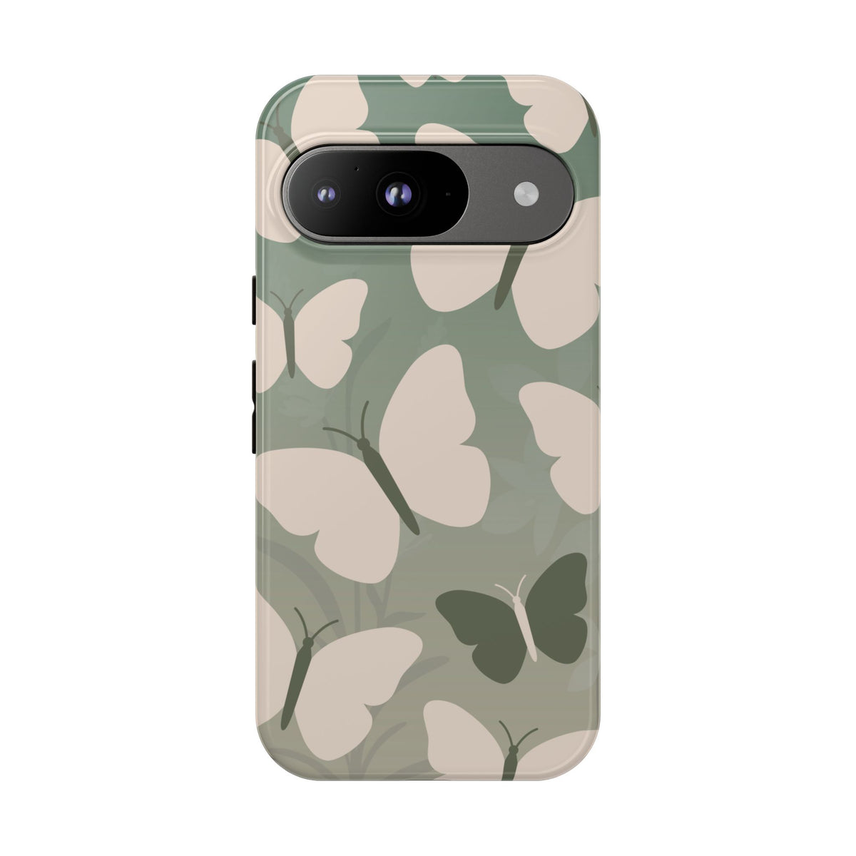 Minimalist Light Green Butterfly Pattern Phone Case - Green Phone Case - Google Pixel 9 / Glossy