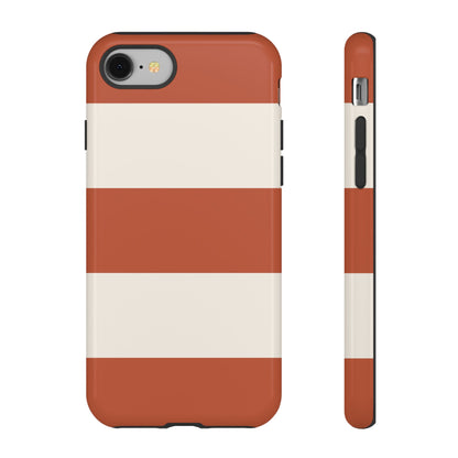 iPhone 8 / Glossy Phone Case - Terracotta Horizontal Stripe Pattern Phone Case