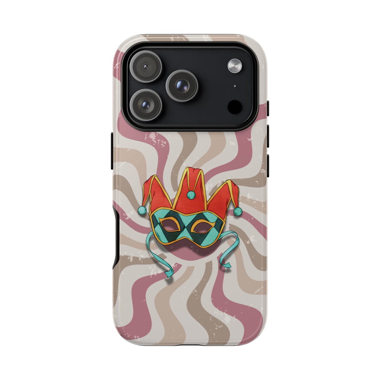 Venetian Jester Mask – Pink Retro Soft Revival Phone Case - Pink Phone Case - iPhone 17 Pro / Glossy