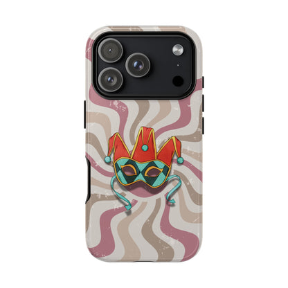 Venetian Jester Mask – Pink Retro Soft Revival Phone Case - Pink Phone Case - iPhone 17 Pro / Glossy