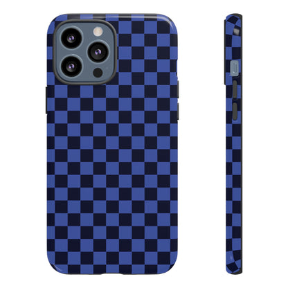 Bold Blue Small Checked Pattern Phone Case - Blue Phone Case - iPhone 13 Pro Max / Glossy