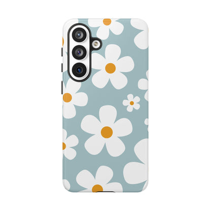 Cute Blue Daisy Pattern Phone Case - Blue Phone Case - Samsung Galaxy S26 Plus / Glossy