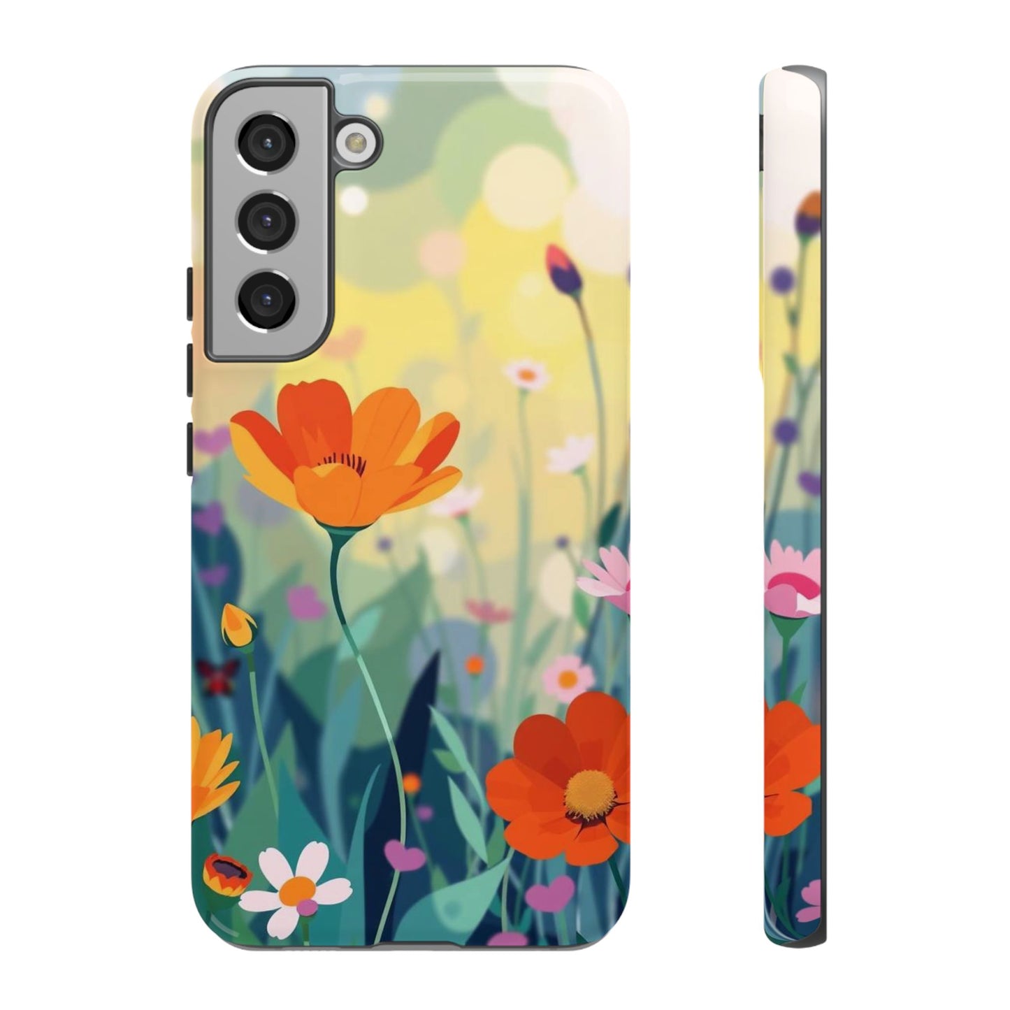 Samsung Galaxy S22 Plus / Glossy Phone Case - Pop Art Style Wildflower Design Phone Case