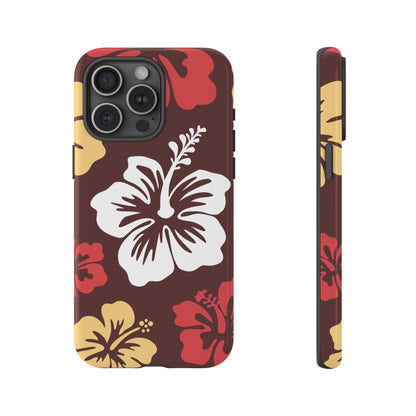 iPhone 15 Pro Max / Glossy Phone Case - ’Hibiscus Retro Pattern #2’ Phone Case
