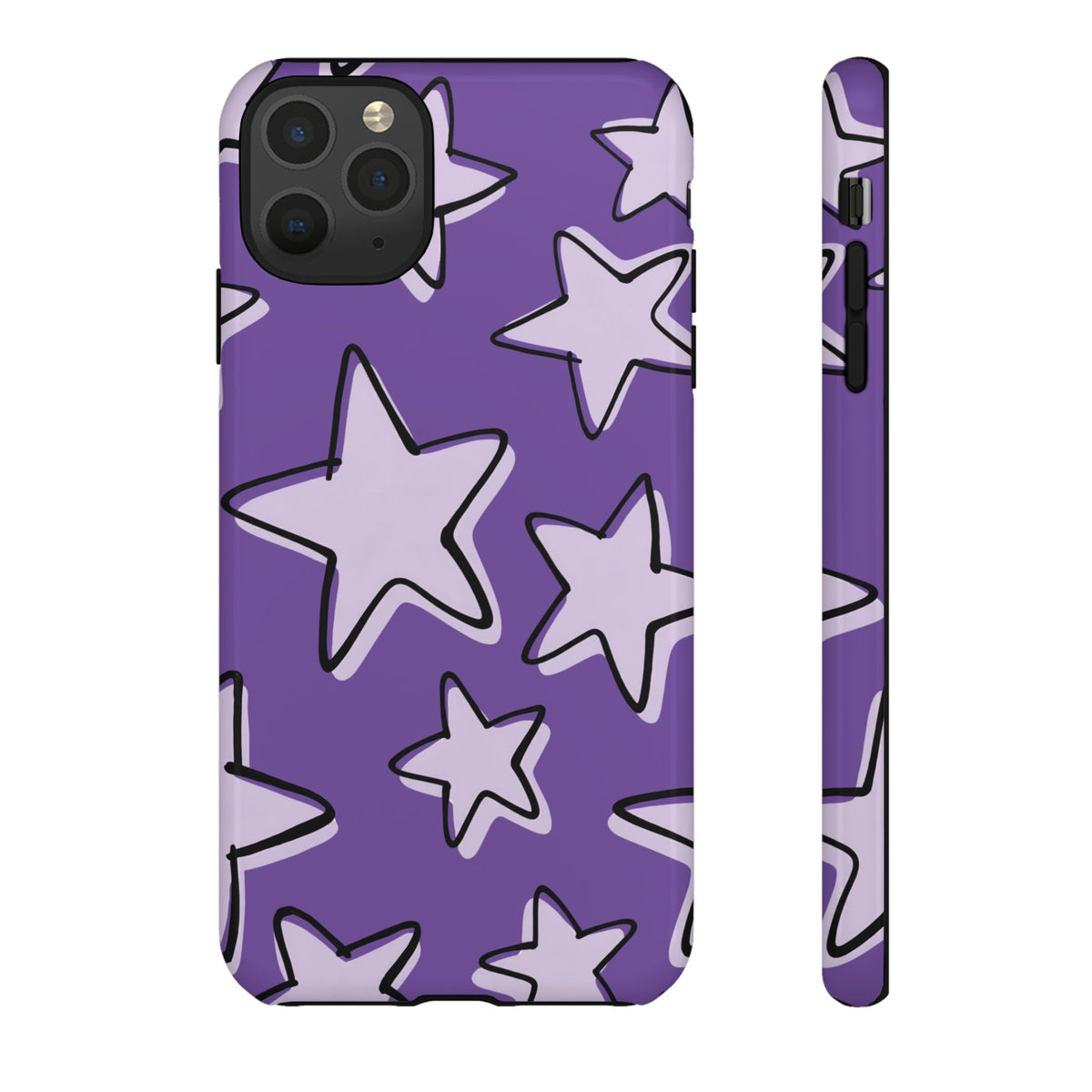 Violet Purple Doodle Star Phone Case