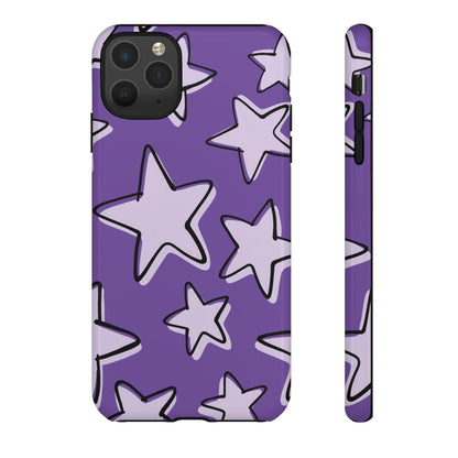 Violet Purple Doodle Star Phone Case