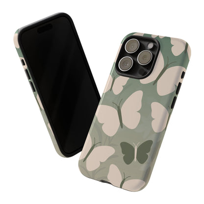 Minimalist Light Green Butterfly Pattern Phone Case - Green Phone Case