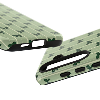 Retro Forest Green Bow Pattern Phone Case