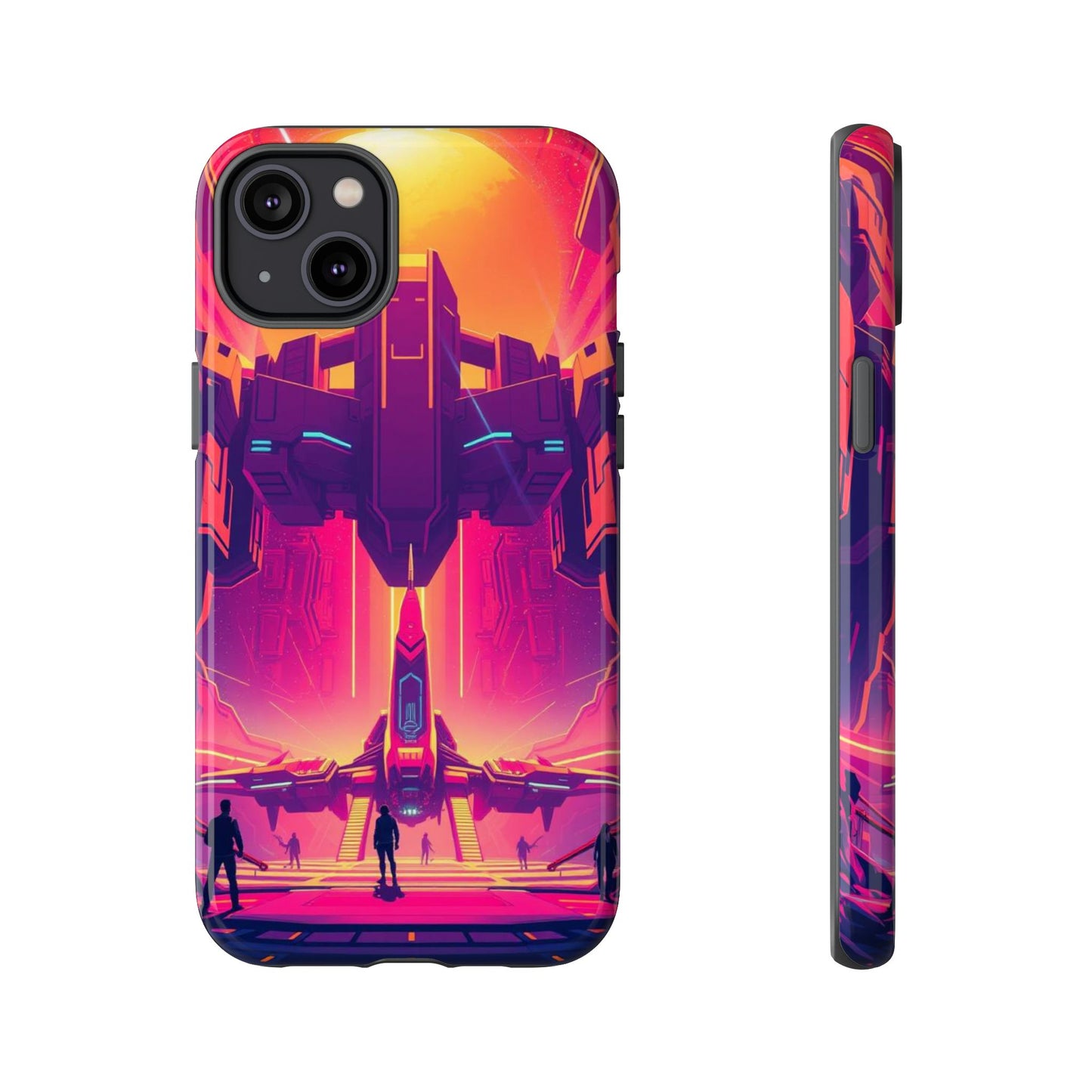 iPhone 14 Plus / Glossy Phone Case - Alien Landing Pad Design Phone Case