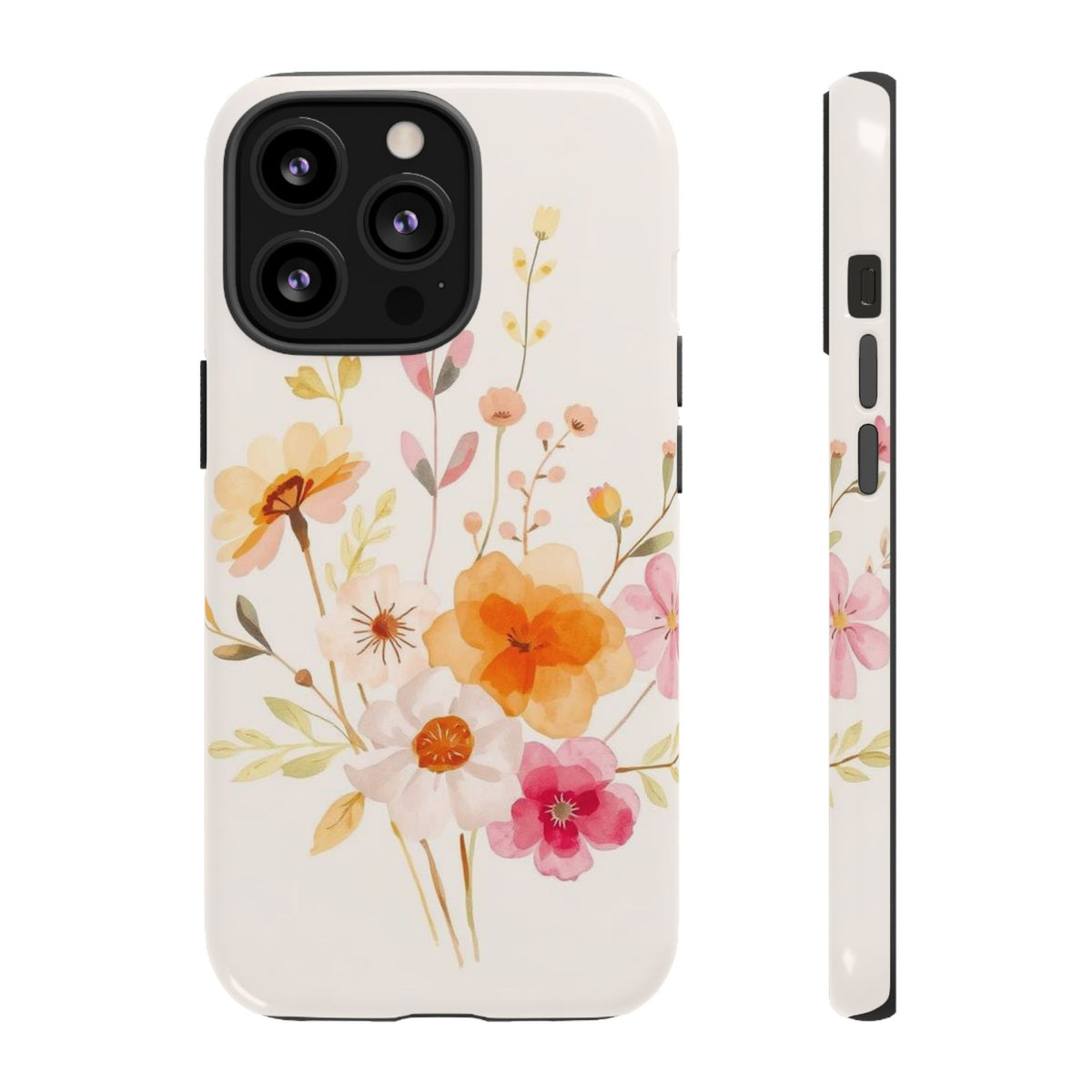 Boho Chic Watercolour Flower Pattern Phone Case - Multicolor Phone Case - iPhone 13 Pro / Glossy