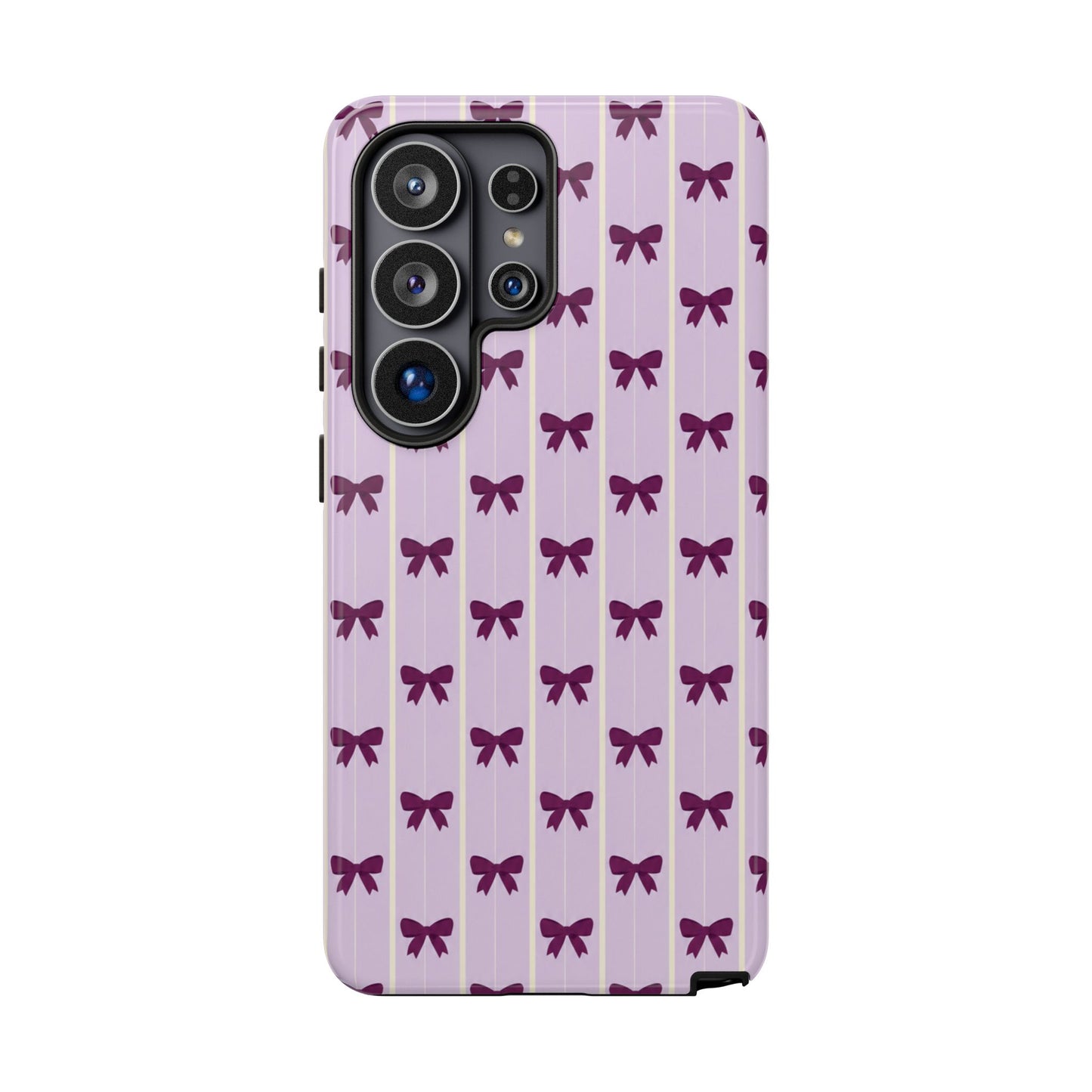 Retro Plum Purple Bow Pattern Phone Case