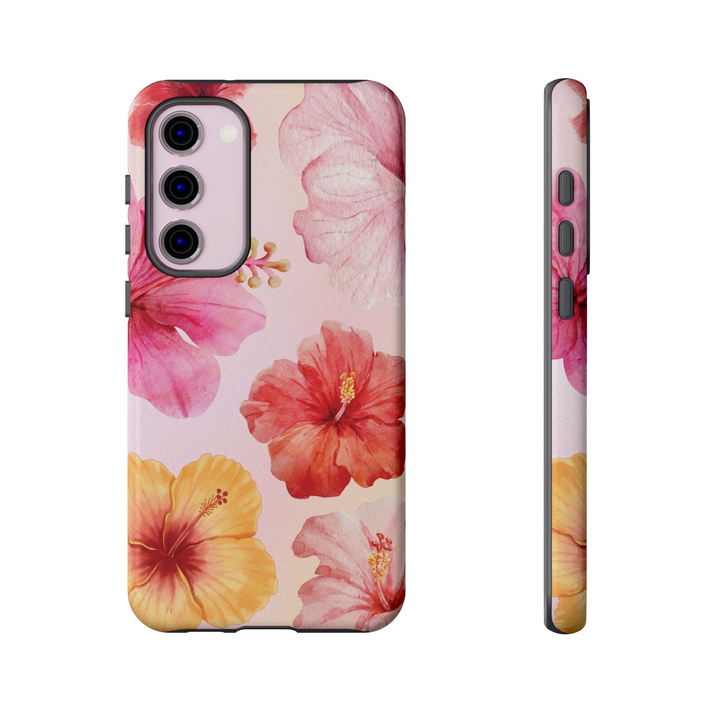 Samsung Galaxy S23 Plus / Glossy Phone Case - ’Pink Hibiscus Pattern #1’ Phone Case