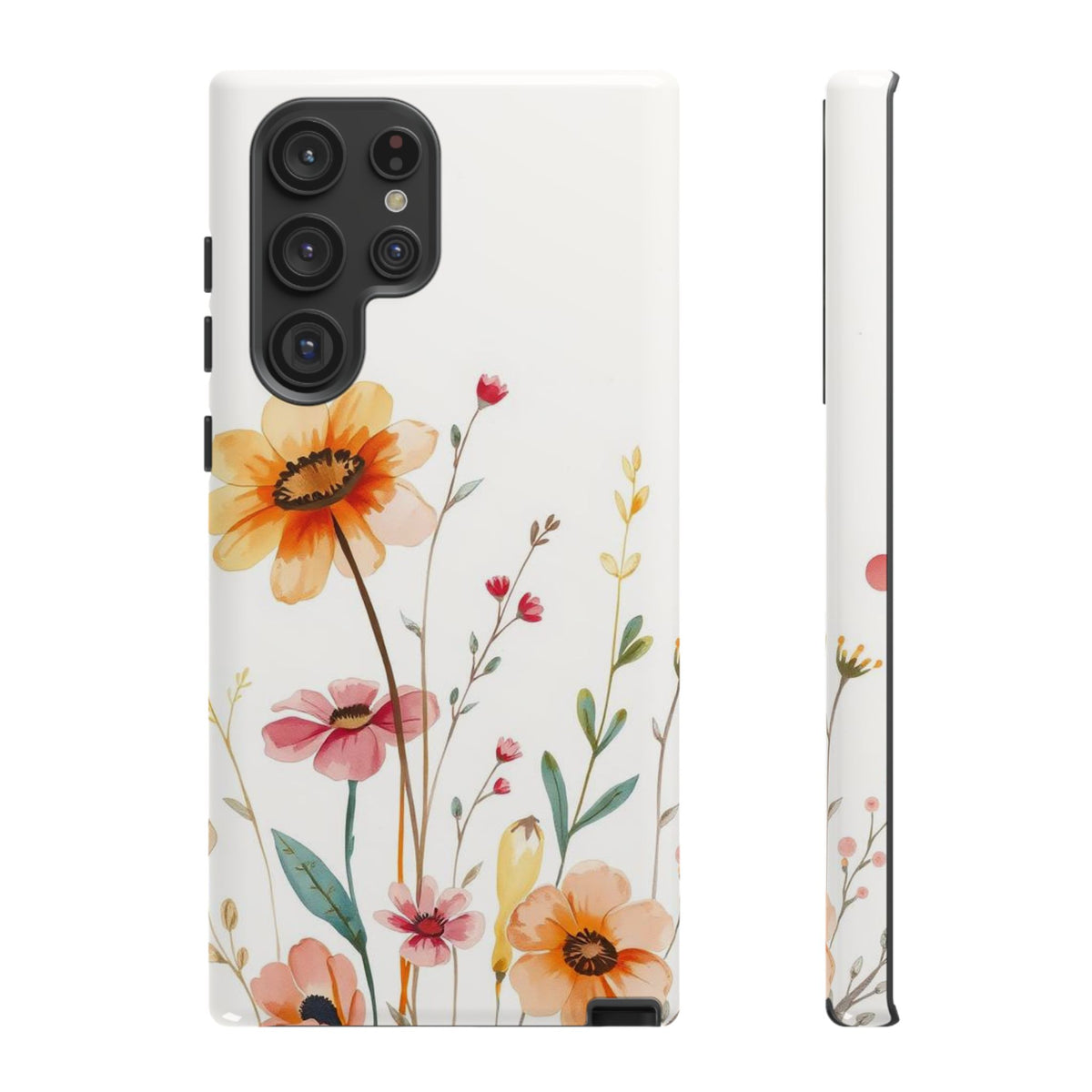 Boho Chic Watercolour Wild Blooms Pattern Phone Case - Multicolor Phone Case - Samsung Galaxy S22 Ultra / Glossy