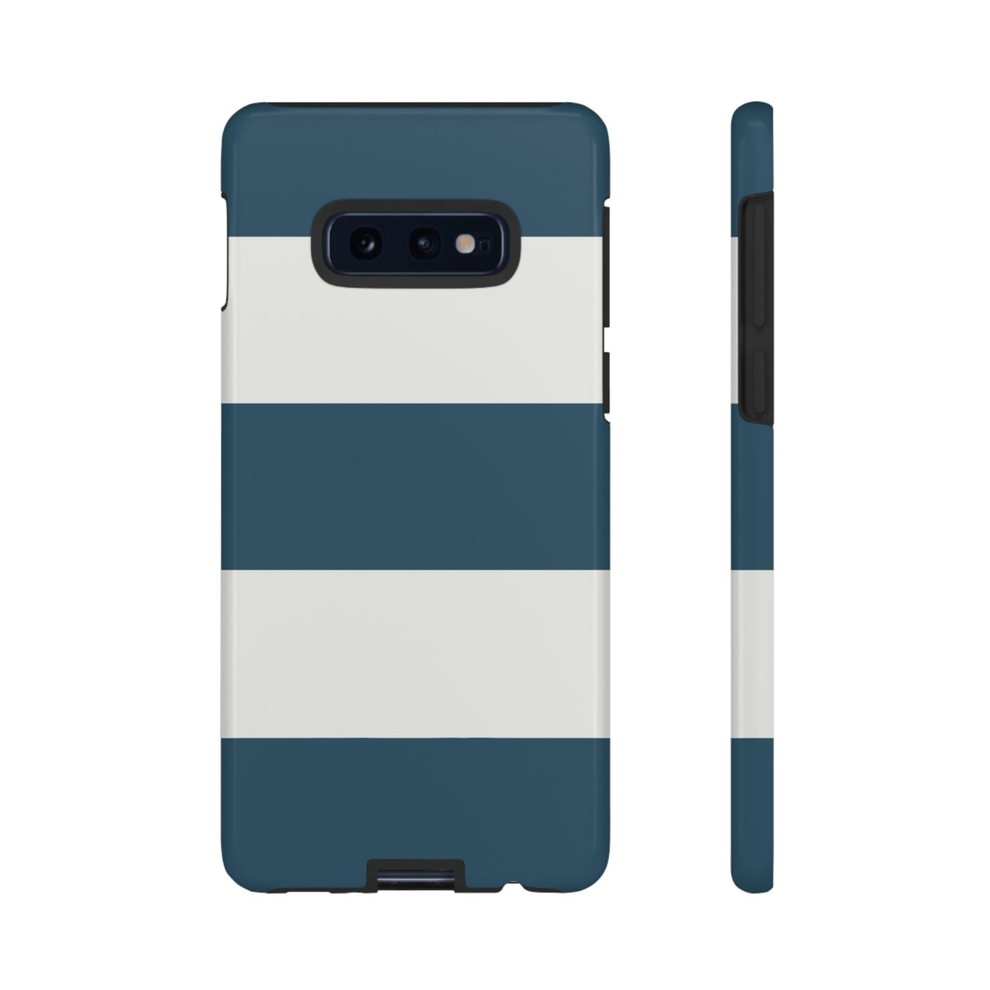Phone Case - Blue & White Horizontal Stripe Pattern Phone Case