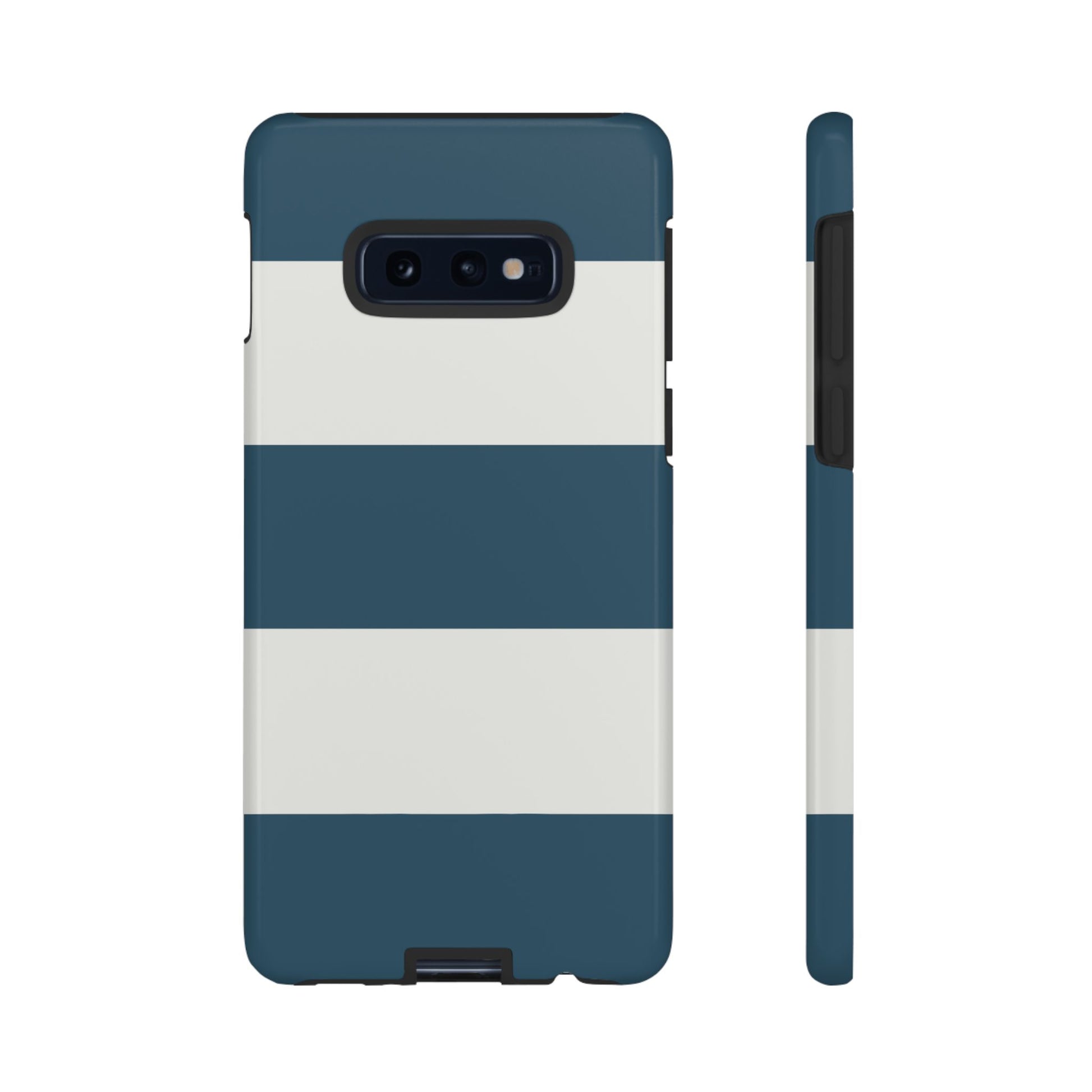 Phone Case - Blue & White Horizontal Stripe Pattern Phone Case
