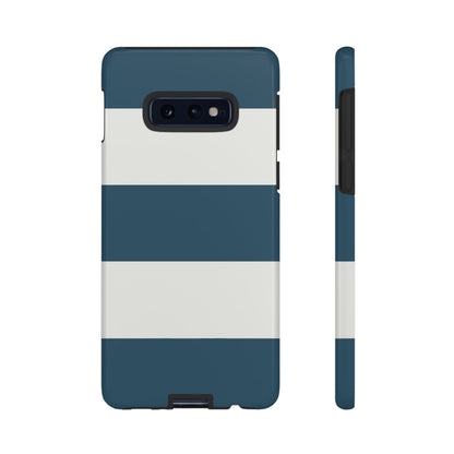Phone Case - Blue & White Horizontal Stripe Pattern Phone Case