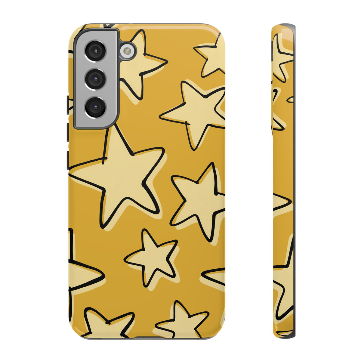 Golden Yellow Doodle Star Phone Case