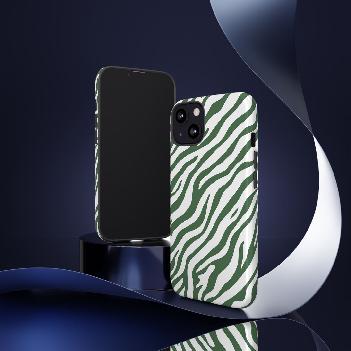 Stylish Sage Zebra Print Phone Case