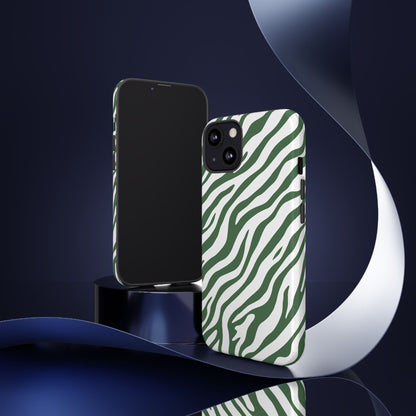 Stylish Sage Zebra Print Phone Case