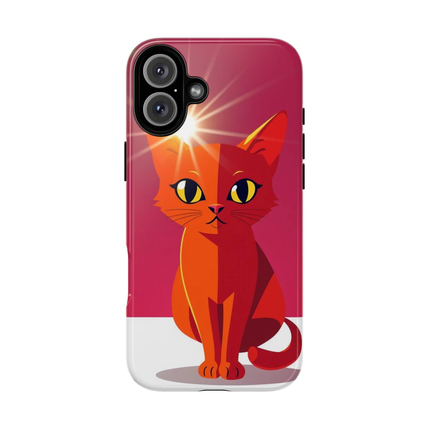 iPhone 16 Plus / Glossy Phone Case - Flashing Cat Design Phone Case