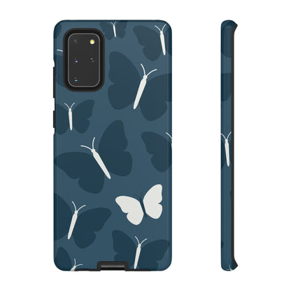 Minimalist Dark Blue Butterfly Pattern Phone Case - Blue Phone Case - Samsung Galaxy S20+ / Glossy