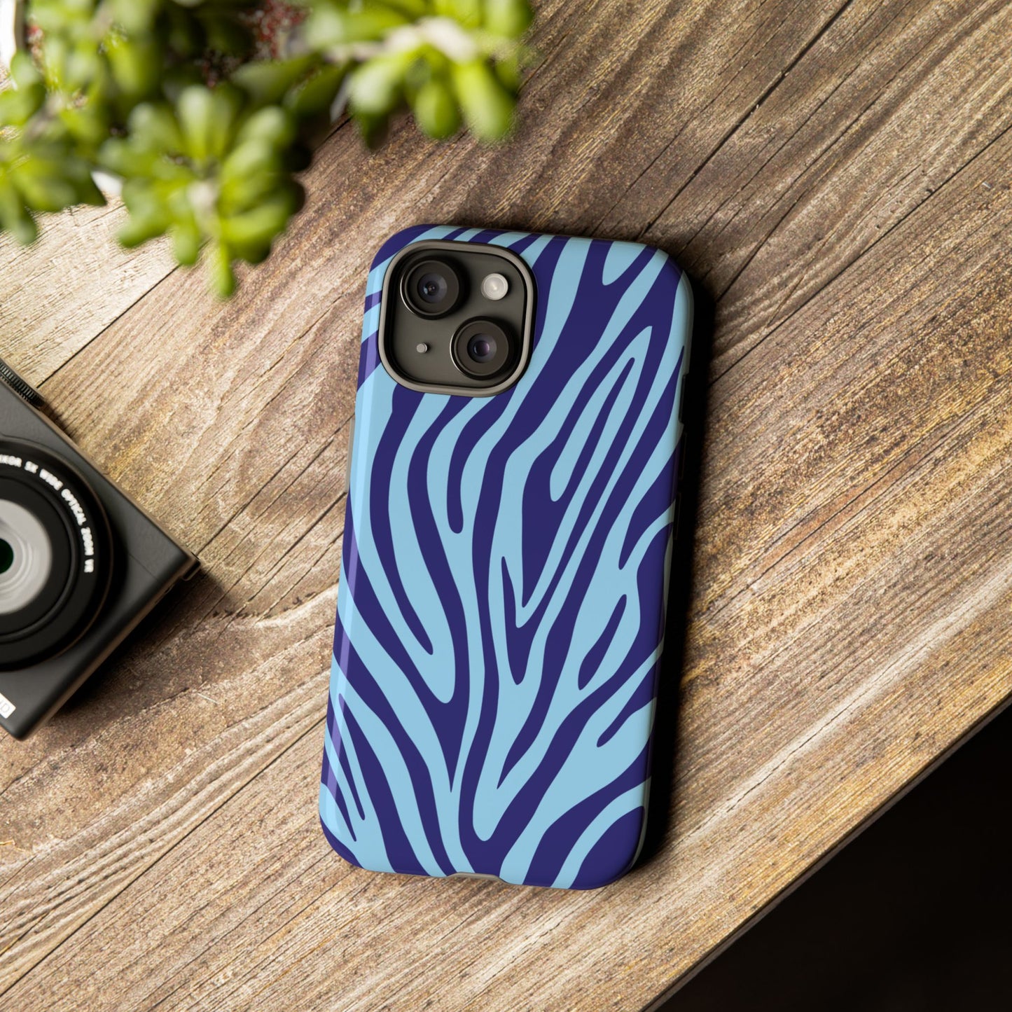 Boutique Sky Blue Tiger Print Phone Case