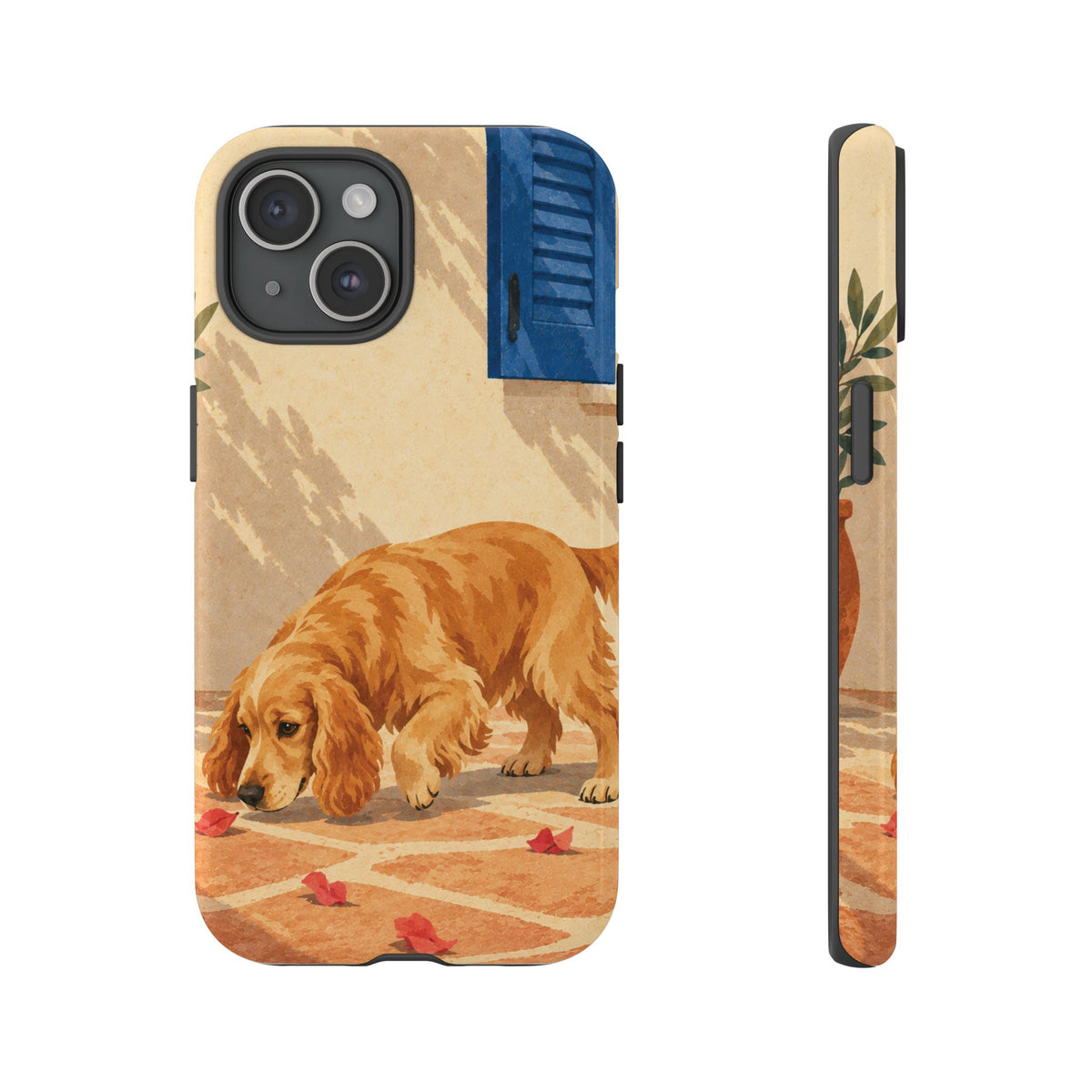 Cocker Spaniel Scent Trail Phone Case - Multicolor Phone Case - iPhone 15 / Glossy