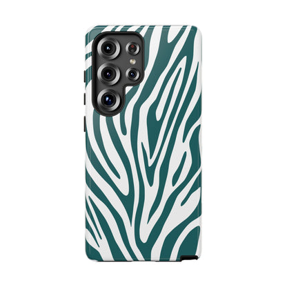 Graphic Teal Tiger Print Phone Case