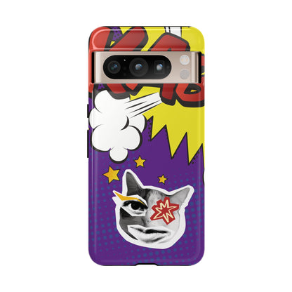 Bold Purple Pop Art Cat Phone Case - Purple Phone Case - Google Pixel 8 Pro / Glossy