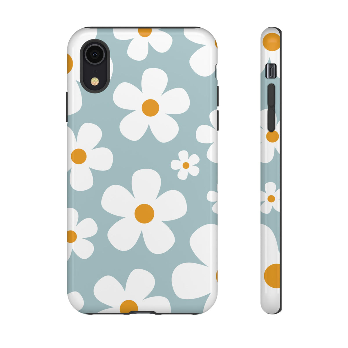Cute Blue Daisy Pattern Phone Case - Blue Phone Case - iPhone XR / Glossy
