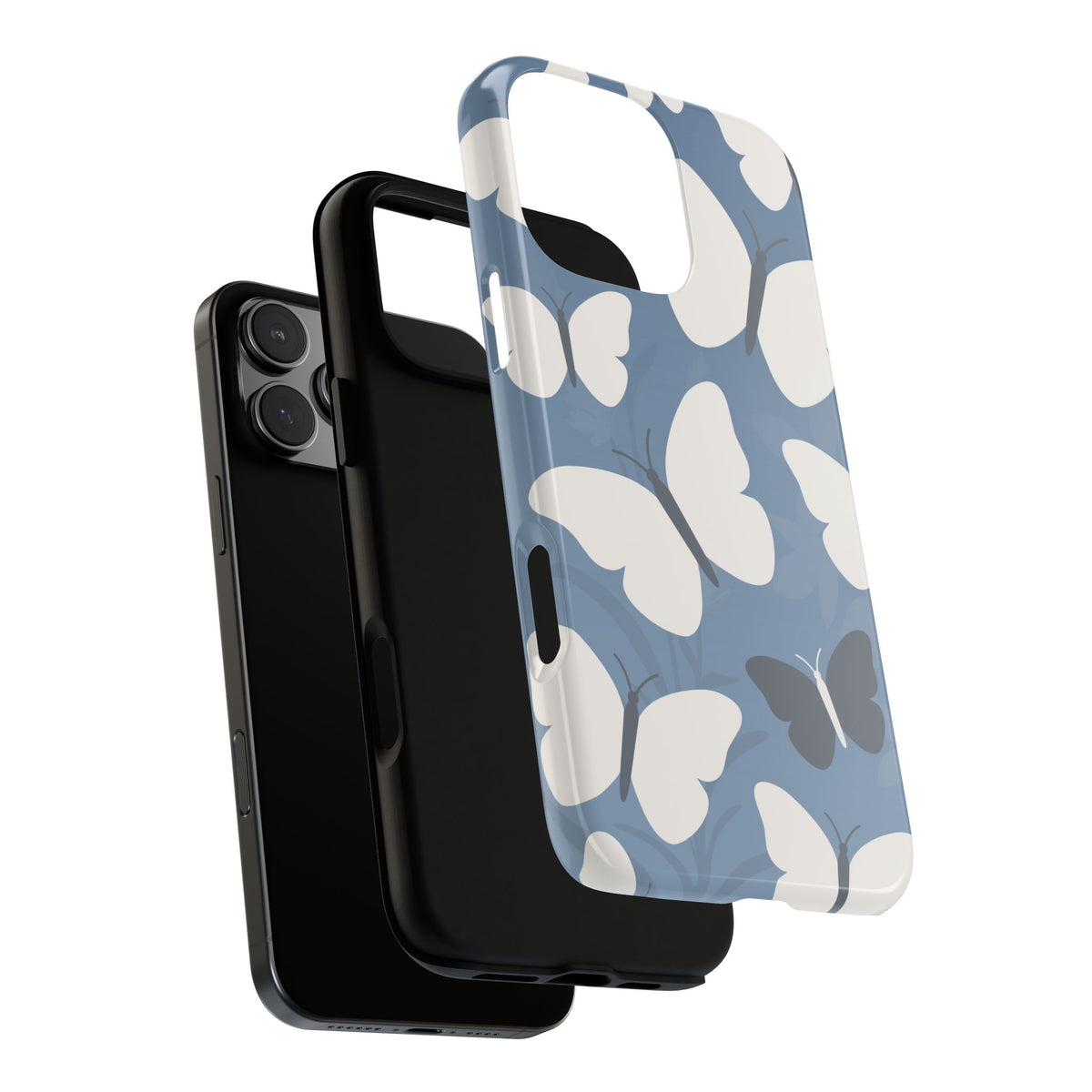 Minimalist Light Blue Butterfly Pattern Phone Case - Blue Phone Case