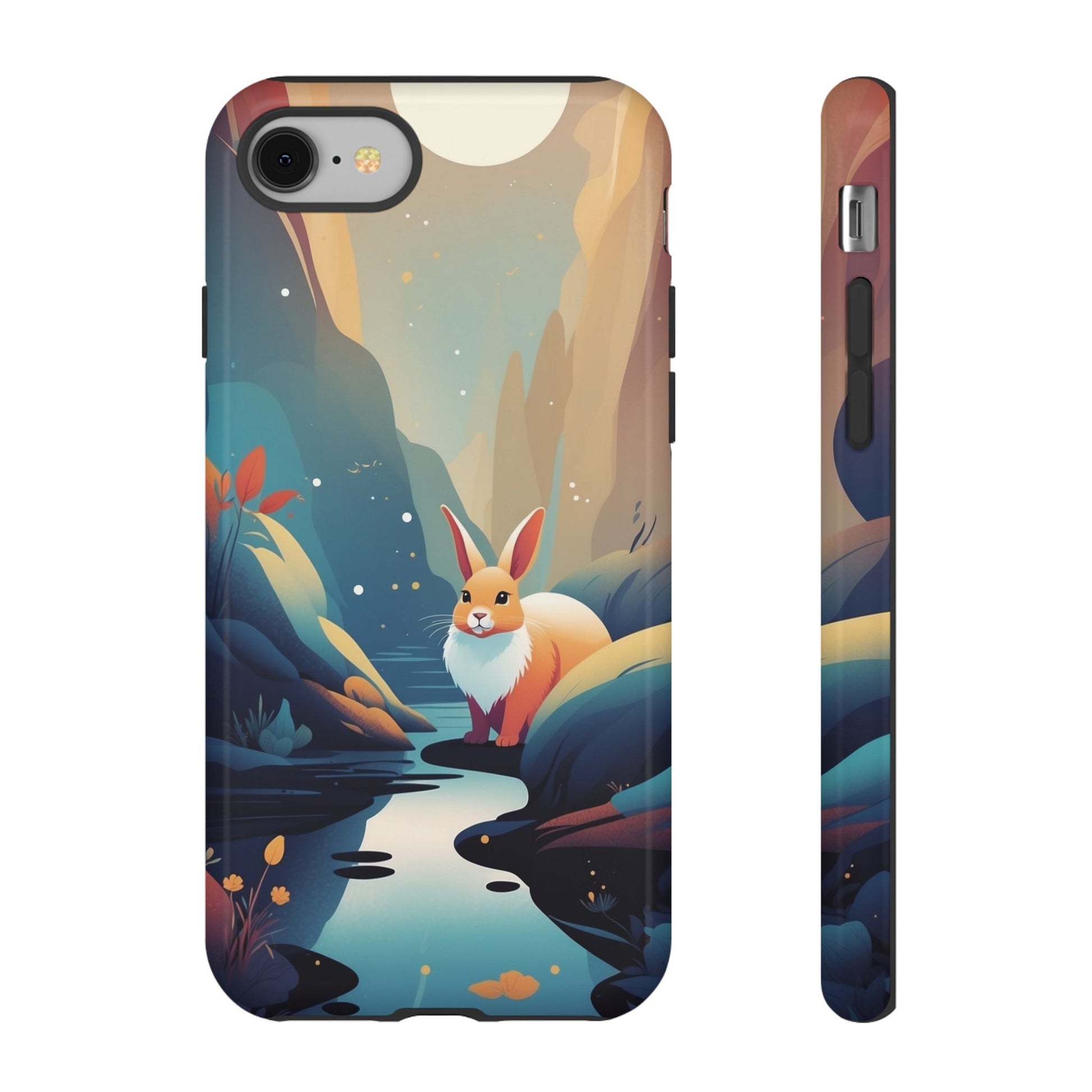 Stylised Rabbit Design Phone Case - Multicolor Phone Case - iPhone 8 / Glossy